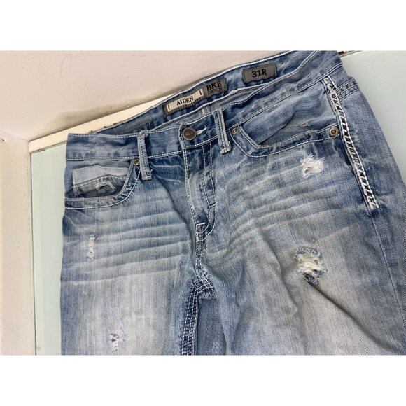 Buckle BKE Aiden Jeans Mens 31R ( 32X32 ) Light Wash Distressed Bootleg Y2K - Picture 4 of 14